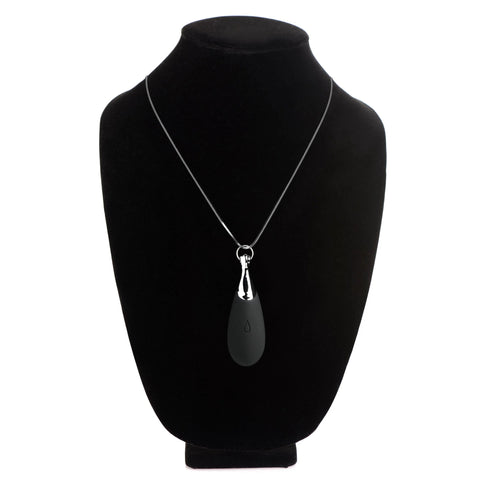 10x Vibrating Silicone Teardrop Necklace - Black CH-AH103