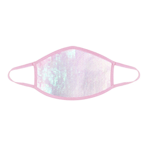 Ballet Sorbet White Sequin Dust Mask With Pastel Pink Trim NN-MSKM-BSO-PPI