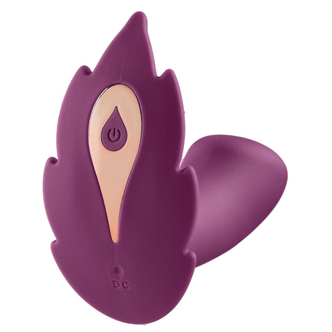 Partner Panty Leaf Vibrator With Remote Control -  Plum WTC941